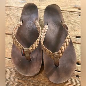 Rainbow braided sandals. Size 8.5.